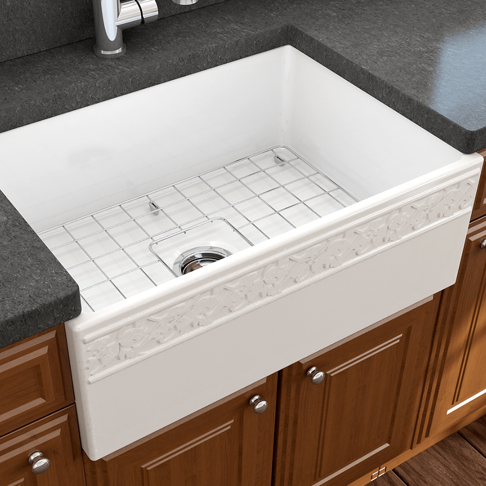 SERIES-VARIOUS Matte White Sinks: Single sink