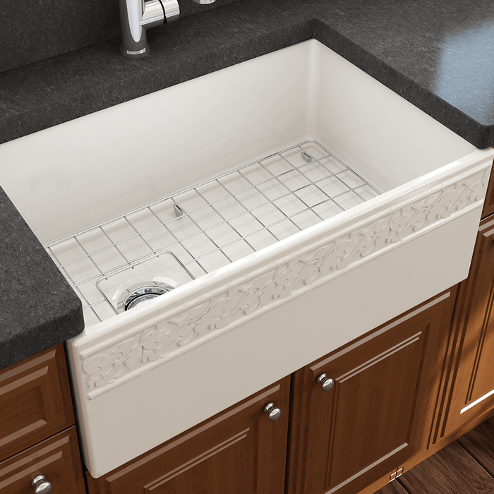Charleston 33’’ x 10 Fireclay Farmhouse Kitchen Sink Set