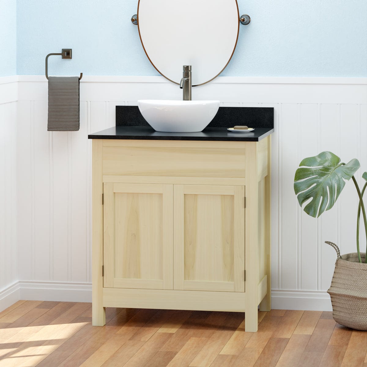 30 in. Sink and Drawer Base Vanity Bathroom Cabinet in Unfinished Poplar |  Shaker Style