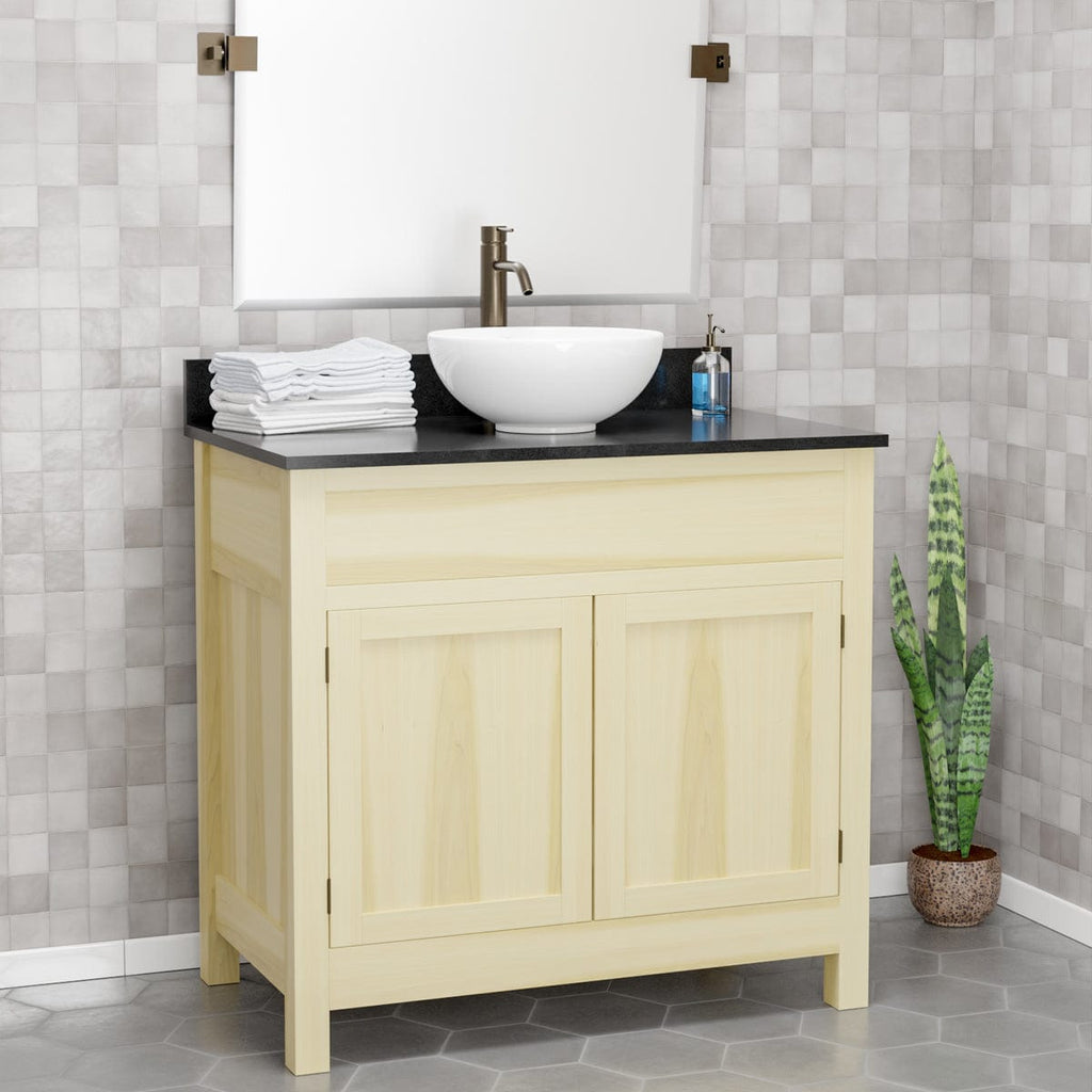 72 Unpainted Shaker Style Poplar Wood Double Vanity for Vessel Sink 