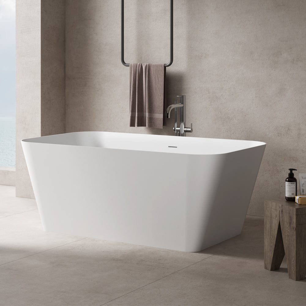 66 Newfane Resin Freestanding Double-Slipper Tub