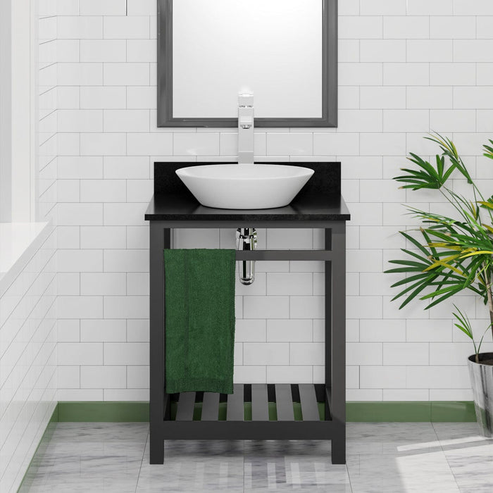 Bathroom vanity discount with towel bar