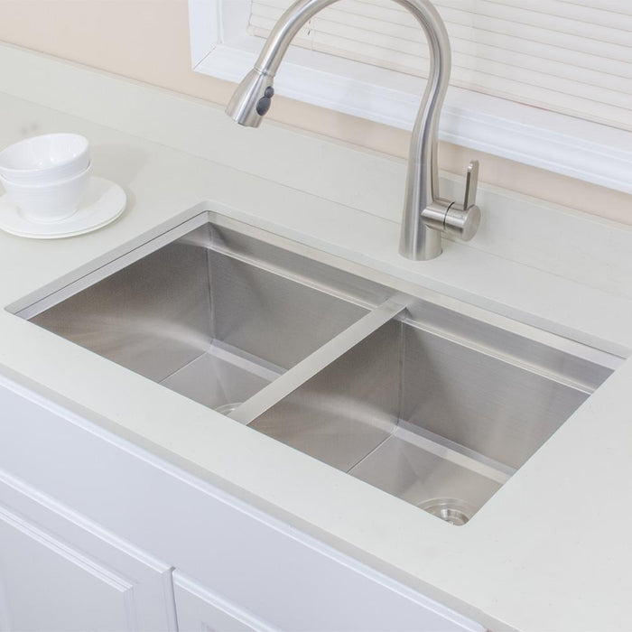 32 Modern Double Bowl Undermount Kitchen Sink Catering Stainless