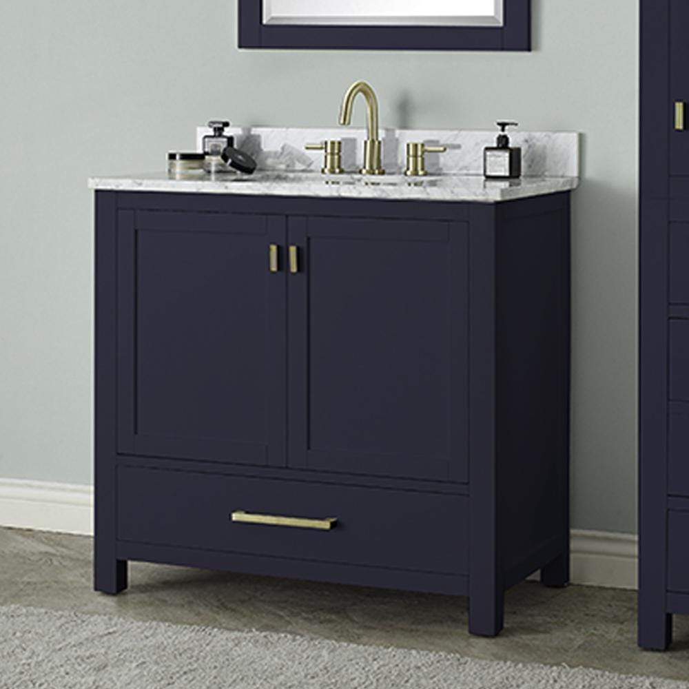 36 Navy Blue Single Sink Vanity Cabinet