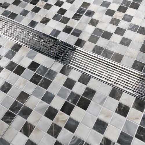 3.25 Round Shower Drain Roman Bricks Subway Tile Design by Designer Drains  